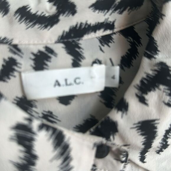 ALC Silk Women’s Full Front Button Blouse 4 - Picture 5 of 6